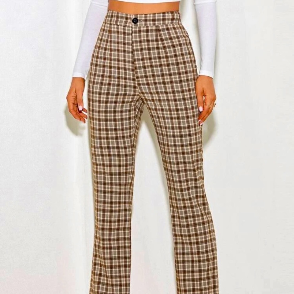 Tan gingham pants